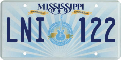 MS license plate LNI122