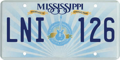 MS license plate LNI126
