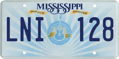MS license plate LNI128