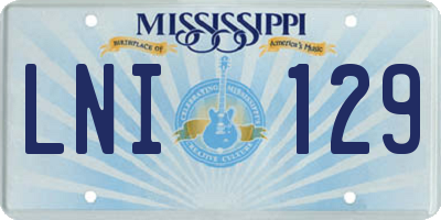 MS license plate LNI129