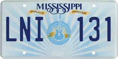 MS license plate LNI131