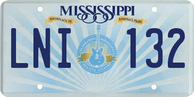 MS license plate LNI132
