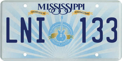 MS license plate LNI133