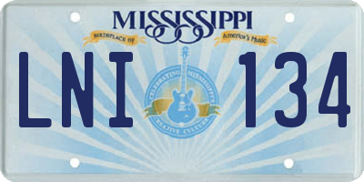 MS license plate LNI134