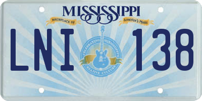 MS license plate LNI138