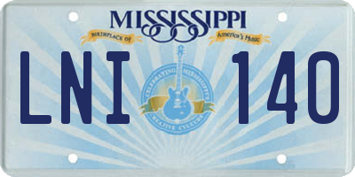 MS license plate LNI140