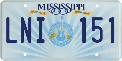 MS license plate LNI151