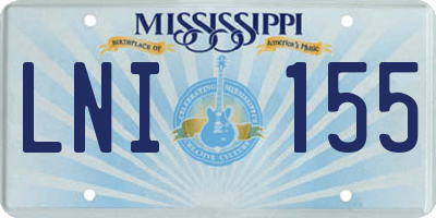 MS license plate LNI155