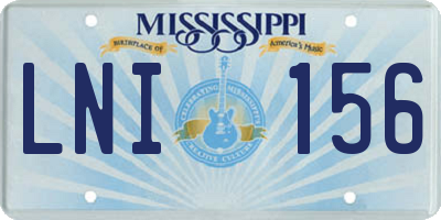 MS license plate LNI156