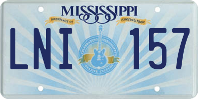 MS license plate LNI157