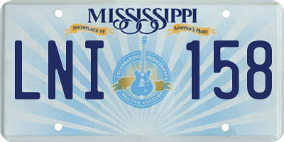 MS license plate LNI158