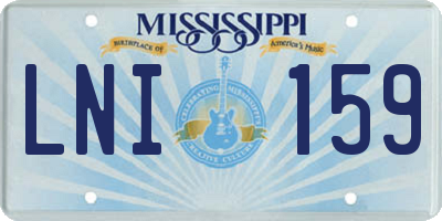 MS license plate LNI159