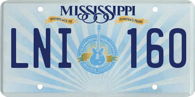 MS license plate LNI160