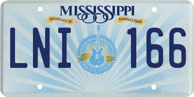 MS license plate LNI166