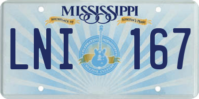 MS license plate LNI167