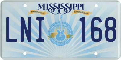 MS license plate LNI168