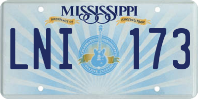 MS license plate LNI173