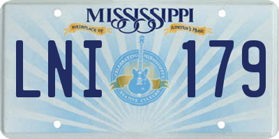 MS license plate LNI179