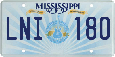 MS license plate LNI180