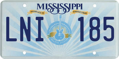 MS license plate LNI185