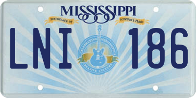 MS license plate LNI186