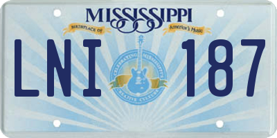 MS license plate LNI187