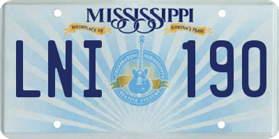 MS license plate LNI190