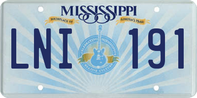 MS license plate LNI191