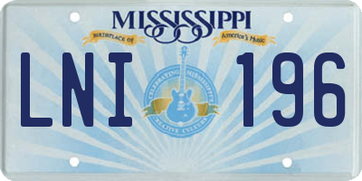 MS license plate LNI196