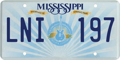 MS license plate LNI197