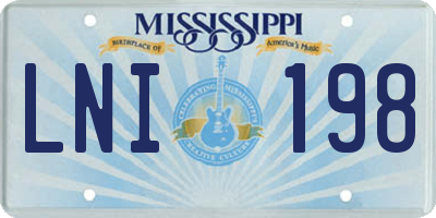 MS license plate LNI198