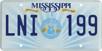 MS license plate LNI199