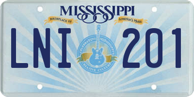 MS license plate LNI201