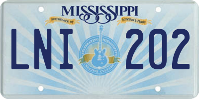 MS license plate LNI202