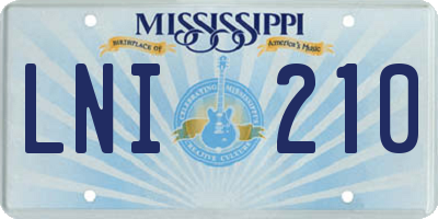 MS license plate LNI210