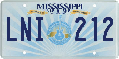 MS license plate LNI212