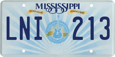 MS license plate LNI213