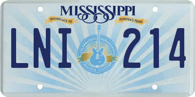 MS license plate LNI214