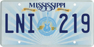 MS license plate LNI219
