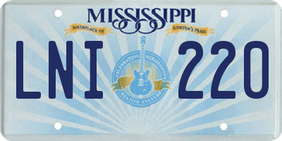 MS license plate LNI220