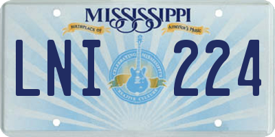 MS license plate LNI224