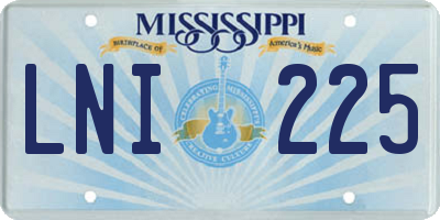 MS license plate LNI225