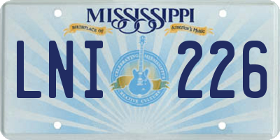 MS license plate LNI226