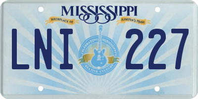 MS license plate LNI227