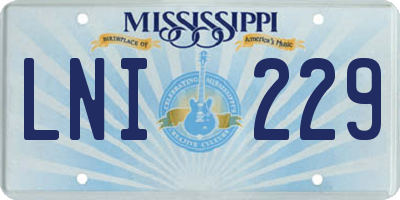 MS license plate LNI229