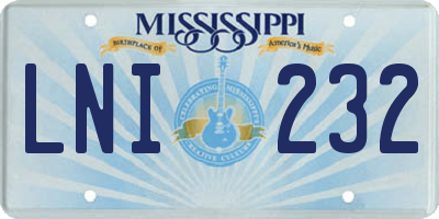 MS license plate LNI232