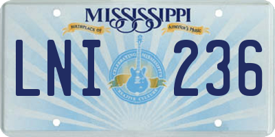MS license plate LNI236