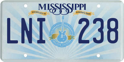 MS license plate LNI238