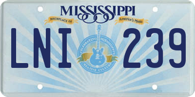 MS license plate LNI239