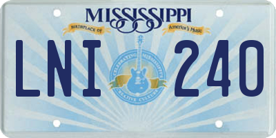 MS license plate LNI240